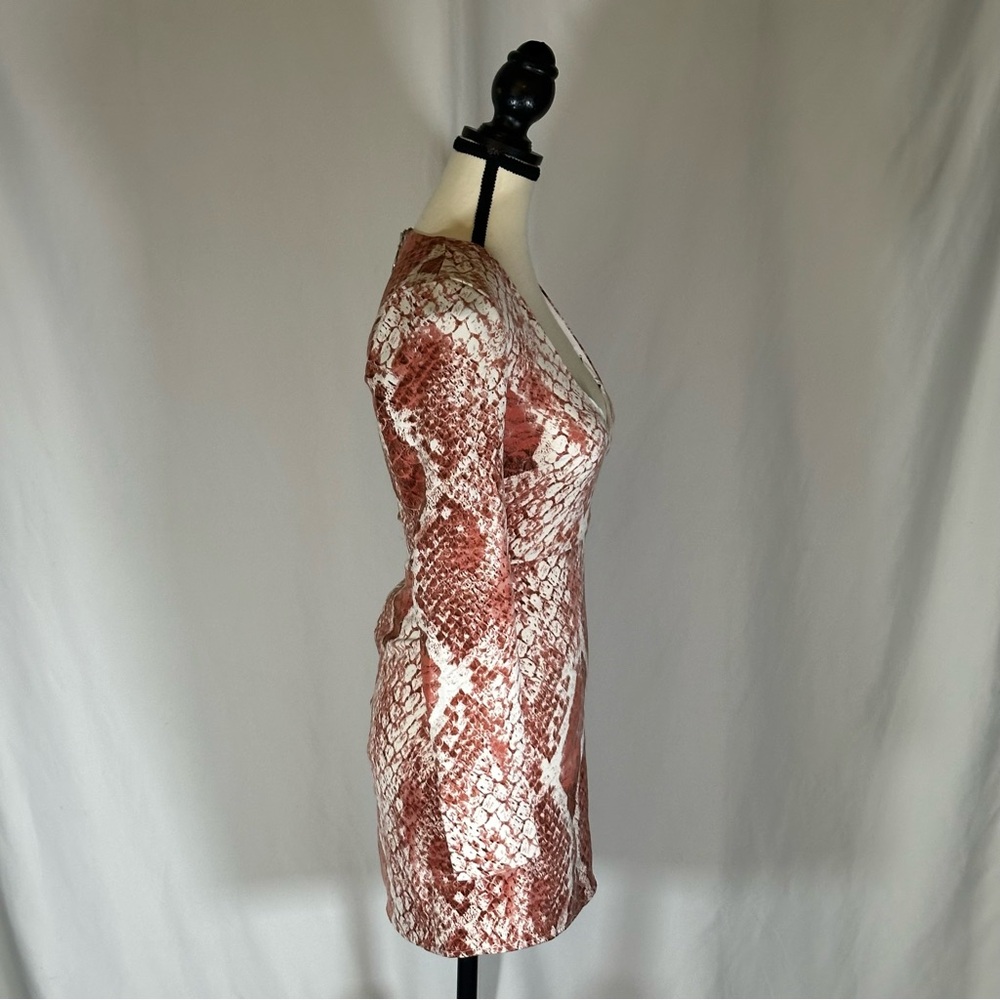 NBD X Naven • Rachel Mini Dress Size XXS Red Snake Party Event Date Night Plunge - Picture 8 of 14